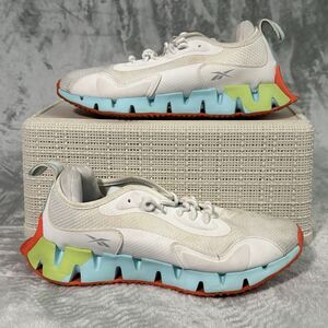 Reebok Womens Zig Dynamica II Edge FX1101 White Orange Running Shoes Size 8.5